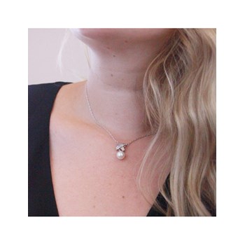 Collier Chris Pearl - Argenté et Cristal
