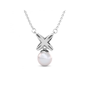 Collier Chris Pearl - Argenté et Cristal