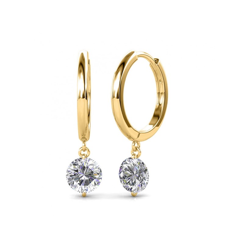 Boucles d'oreilles Grace - Doré et Cristal