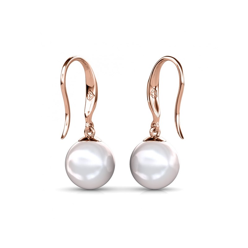 Boucles d'oreilles Pearl Hook - Or Rosé et Blanc - vue 4