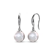 Boucles d'oreilles Pearl Hook - Argenté et Blanc