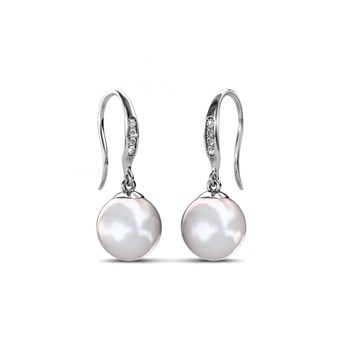 Parel haak oorbellen - Zilver en Wit
