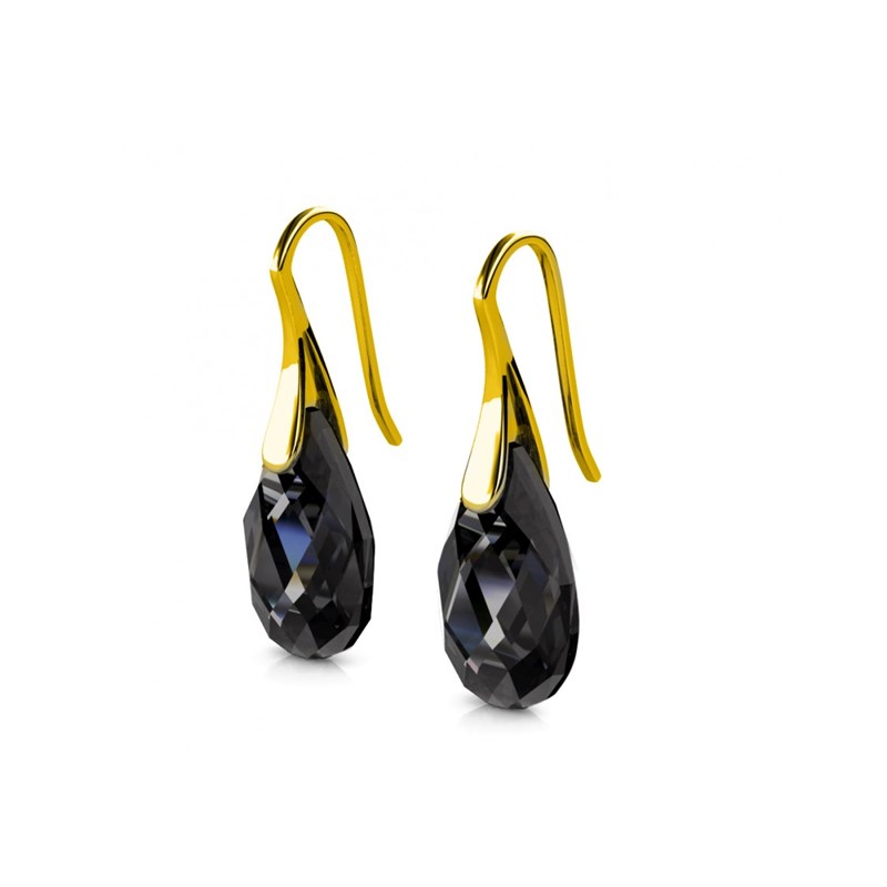 Boucles d'oreilles Teardrop Hook - Doré et noir - vue 4