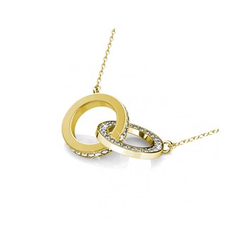 Collier Circle Twin - Doré et Cristal