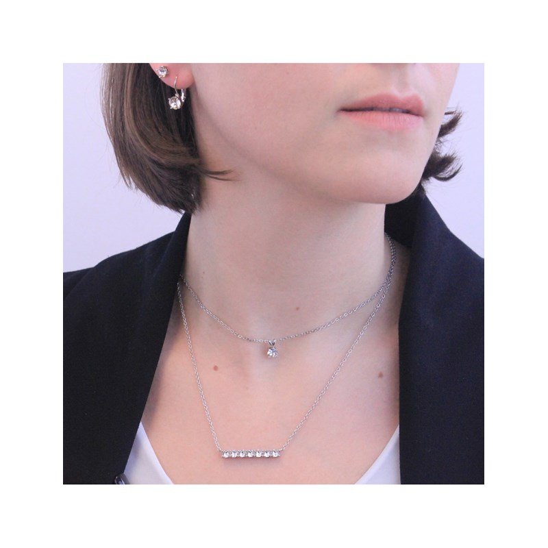 Collier Myriad Birthe Stone - Argenté et Cristal - vue 2