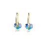 Boucles d'oreilles Crystaline Heart - Doré et Blanc brillant - vue V4