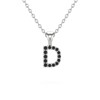 Collier Pendentif ADEN Lettre D Diamant Noir Chaine Argent 925 incluse 0.72grs - vue V1