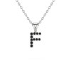 Collier Pendentif ADEN Lettre F Diamant Noir Chaine Argent 925 incluse 0.72grs - vue V1