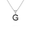 Collier Pendentif ADEN Lettre G Diamant Noir Chaine Argent 925 incluse 0.72grs - vue V1