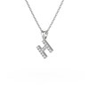 Collier Pendentif ADEN Lettre H Diamant Chaine Argent 925 incluse 0.72grs - vue V3