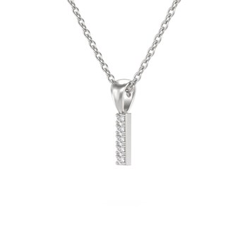 Collier Pendentif ADEN Lettre I Diamant Chaine Argent 925 incluse 0.72grs
