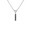 Collier Pendentif ADEN Lettre I Diamant Noir Chaine Argent 925 incluse 0.72grs - vue V1