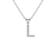 Collier Pendentif ADEN Lettre L Diamant Chaine Argent 925 incluse 0.72grs