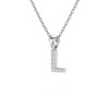 Collier Pendentif ADEN Lettre L Diamant Chaine Argent 925 incluse 0.72grs - vue V3