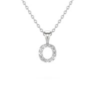 Collier Pendentif ADEN Lettre O Diamant Chaine Argent 925 incluse 0.72grs