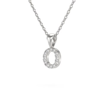 Collier Pendentif ADEN Lettre O Diamant Chaine Argent 925 incluse 0.72grs
