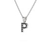 Collier Pendentif ADEN Lettre P Diamant Noir Chaine Argent 925 incluse 0.72grs - vue V3