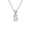 Collier Pendentif ADEN Lettre S Diamant Chaine Argent 925 incluse 0.72grs - vue V3