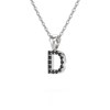 Collier Pendentif ADEN Lettre D Or 750 Blanc Diamant Noir Chaine Or 750 incluse 0.72grs - vue V3