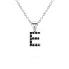 Collier Pendentif ADEN Lettre E Or 750 Blanc Diamant Noir Chaine Or 750 incluse 0.72grs - vue V1