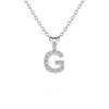 Collier Pendentif ADEN Lettre G Or 750 Blanc Diamant Chaine Or 750 incluse 0.72grs - vue V1