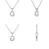 Collier Pendentif ADEN Lettre G Or 750 Blanc Diamant Chaine Or 750 incluse 0.72grs - vue V2