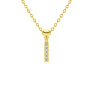Collier Pendentif ADEN Lettre I Or 750 Jaune Diamant Chaine Or 750 incluse 0.72grs