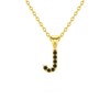 Collier Pendentif ADEN Lettre J Or 750 Jaune Diamant Noir Chaine Or 750 incluse 0.72grs - vue V1