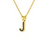 Collier Pendentif ADEN Lettre J Or 750 Jaune Diamant Noir Chaine Or 750 incluse 0.72grs - vue V3