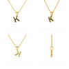 Collier Pendentif ADEN Lettre K Or 750 Jaune Diamant Noir Chaine Or 750 incluse 0.72grs - vue V2