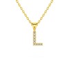 Collier Pendentif ADEN Lettre L Or 750 Jaune Diamant Chaine Or 750 incluse 0.72grs - vue V1