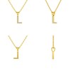 Collier Pendentif ADEN Lettre L Or 750 Jaune Diamant Chaine Or 750 incluse 0.72grs - vue V2