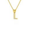 Collier Pendentif ADEN Lettre L Or 750 Jaune Diamant Chaine Or 750 incluse 0.72grs - vue V3