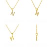 Collier Pendentif ADEN Lettre N Or 750 Jaune Diamant Chaine Or 750 incluse 0.72grs - vue V2
