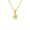 Collier Pendentif ADEN Lettre N Or 750 Jaune Diamant Chaine Or 750 incluse 0.72grs - vue V3