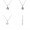 Collier Pendentif ADEN Lettre N Or 750 Blanc Diamant Noir Chaine Or 750 incluse 0.72grs - vue V2