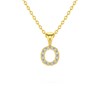 Collier Pendentif ADEN Lettre O Or 750 Jaune Diamant Chaine Or 750 incluse 0.72grs - vue V1