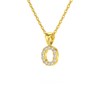 Collier Pendentif ADEN Lettre O Or 750 Jaune Diamant Chaine Or 750 incluse 0.72grs - vue V3