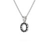 Collier Pendentif ADEN Lettre O Or 750 Blanc Diamant Noir Chaine Or 750 incluse 0.72grs - vue V3