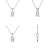 Collier Pendentif ADEN Lettre R Or 750 Blanc Diamant Chaine Or 750 incluse 0.72grs - vue V2
