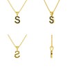 Collier Pendentif ADEN Lettre S Or 750 Jaune Diamant Noir Chaine Or 750 incluse 0.72grs - vue V2