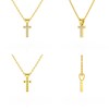 Collier Pendentif ADEN Lettre T Or 750 Jaune Diamant Chaine Or 750 incluse 0.72grs - vue V2