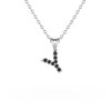 Collier Pendentif ADEN Lettre Y Or 750 Blanc Diamant Noir Chaine Or 750 incluse 0.72grs - vue V1