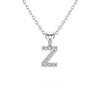 Collier Pendentif ADEN Lettre Z Or 750 Blanc Diamant Chaine Or 750 incluse 0.72grs - vue V1