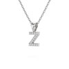 Collier Pendentif ADEN Lettre Z Or 750 Blanc Diamant Chaine Or 750 incluse 0.72grs - vue V3