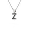 Collier Pendentif ADEN Lettre Z Or 750 Blanc Diamant Noir Chaine Or 750 incluse 0.72grs - vue V3