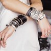 Bracelet en cuir multiliens noir femme Shell - vue V2