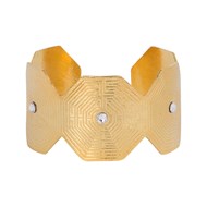 Bracelet ajustable en plaqué or orné de cristaux blanc - Bijou de créateur