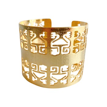 Bracelet manchette ajustable en plaqué or - Bijou de créateur