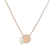 Collier Smiley Vermeil Rose 'Relax'